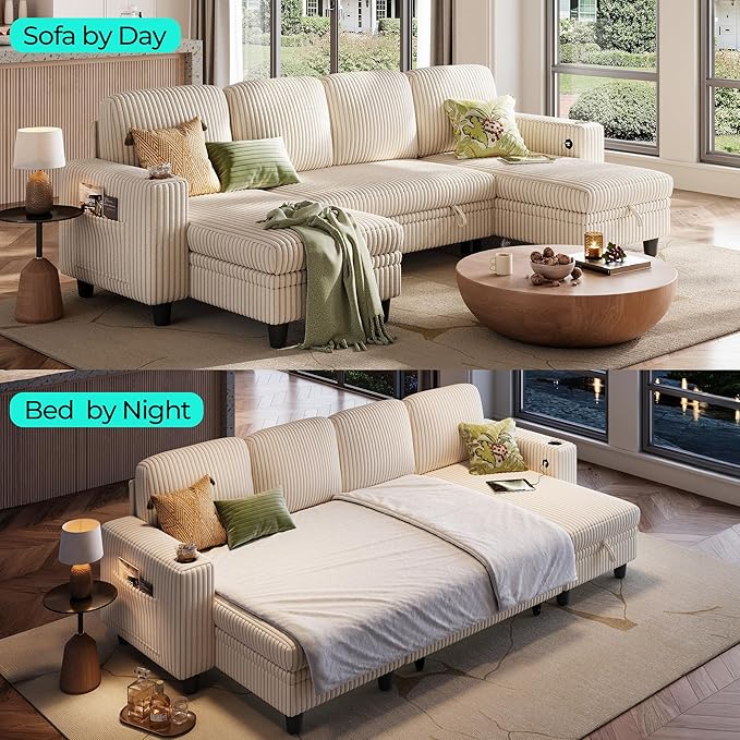 LINSY HOME Sectional Sleeper Sofa