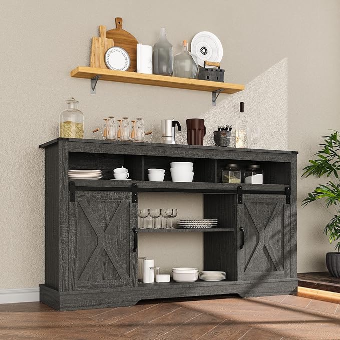 RoyalCraft TV Stand for 65+ Inch TV: Farmhouse Entertainment Center