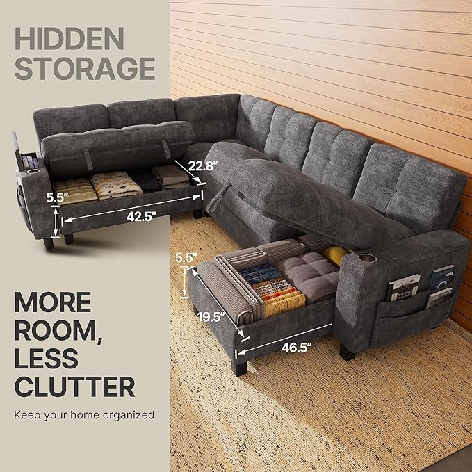 Marsail 110" Sectional Sleeper Sofa