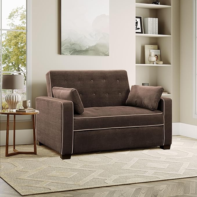 Serta Ainsley 72.6" Convertible Sleeper Sofa, Queen Size, Dreamcoil Comfort