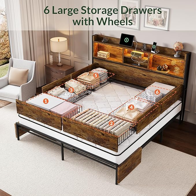 LARMACE King Size Bed Frame