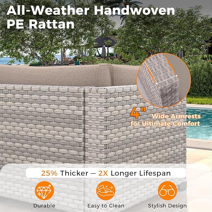 10-Seat Modern Patio Furniture Set