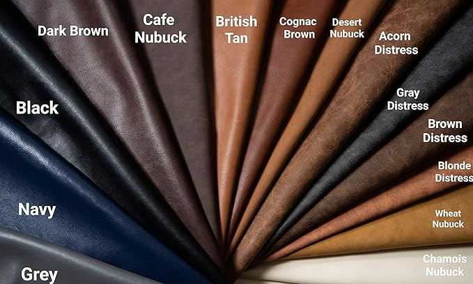 NAT Leathers | Brown Distressed 2 Tone Oily Faux Vegan Leather PU | 1 Yard 36