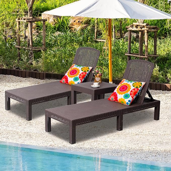 DIMAR GARDEN Outdoor Chaise Lounge, Pool Lounge Chair
