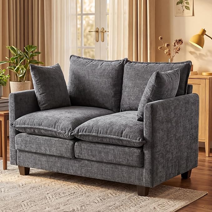 Loveseat Sofa with Cloud 3-Layer Cushion & 27" Deep Seat, Modern Love Seat