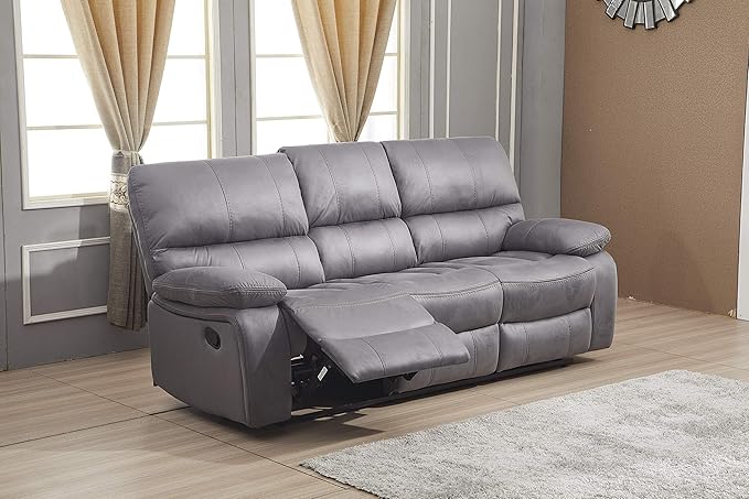 Betsy Furniture Microfiber Reclining Sofa Couch Set Living Room Set 8007