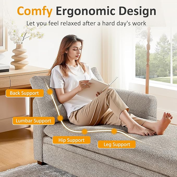 VANOMi Oversized 70.47'' Chaise Lounge Chair Indoor, Modern Upholstered Sofa Bed