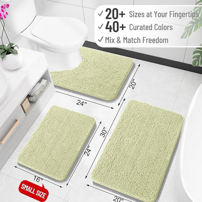OLANLY Bathroom Rugs 35x24, Extra Soft Absorbent Chenille Bath Rugs, Rubber Backing Quick Dry, Machine Washable Bath Mats for Bathroom Floor, Tub and Shower, Home Decor Accessories, Vanilla