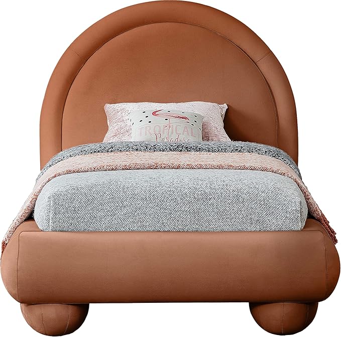 Meridian Furniture MadridCognac-T Madrid Collection Art Deco Twin Bed