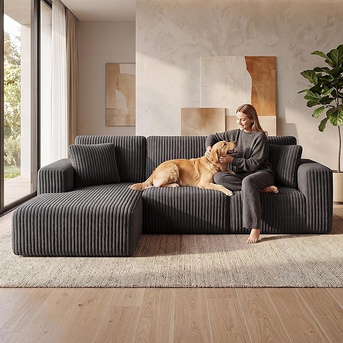 GRUSIGN 107'' Cloud Sectional Boneless Couches