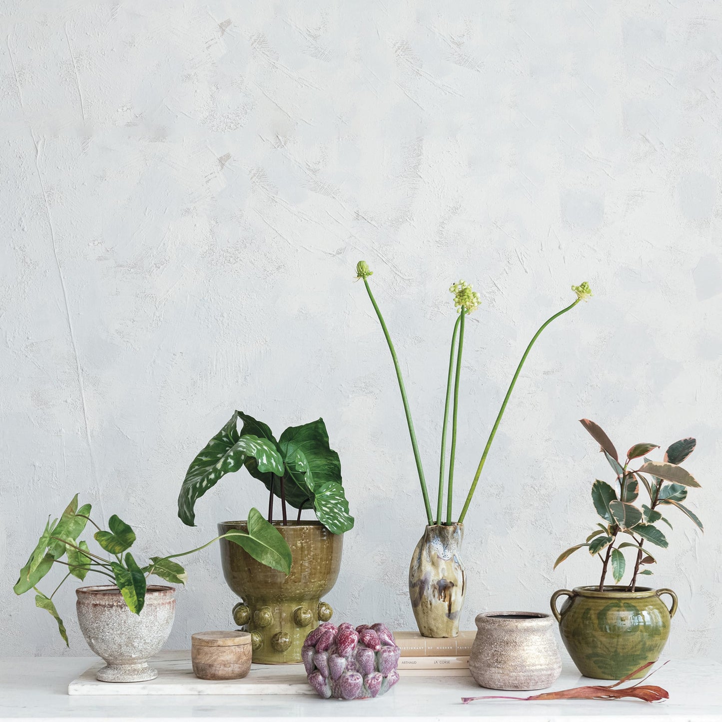Creative Co-Op Round Volcano Terra-Cotta Planter, Gold
