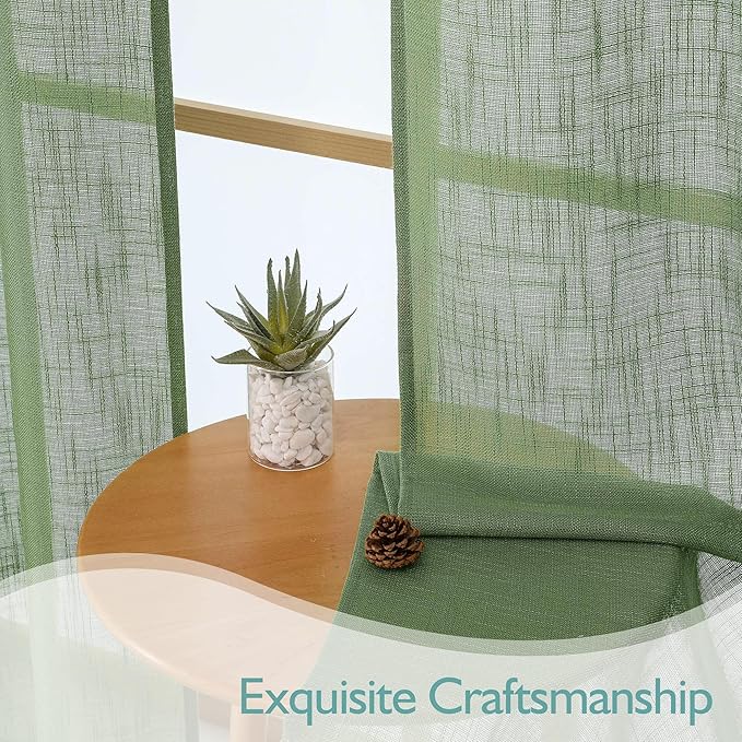 Chyhomenyc Semi Sheer Curtains 63 Inch Length 2 Panels