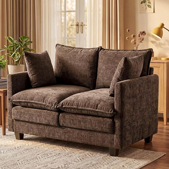 Loveseat Sofa with Cloud 3-Layer Cushion & 27" Deep Seat, Modern Love Seat
