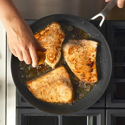 KitchenAid Hard-Anodized Induction Nonstick Frying Pan with Lid, 12.25-Inch, Matte Black
