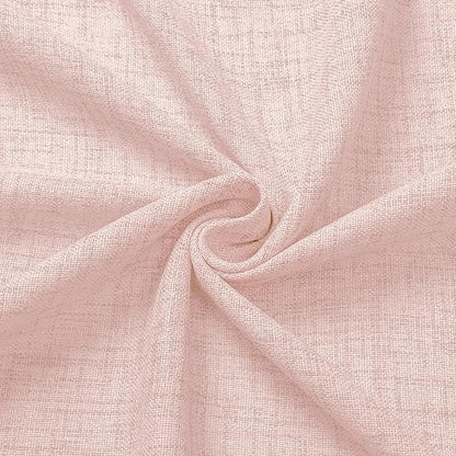 Tollpiz Linen Curtains Living Room Rod Pocket Semi Sheer Curtain Burlap Light Filtering Thick Linen Drapes for Bedroom, 38 x 63 inches Long, Pink, Set of 2 Panels