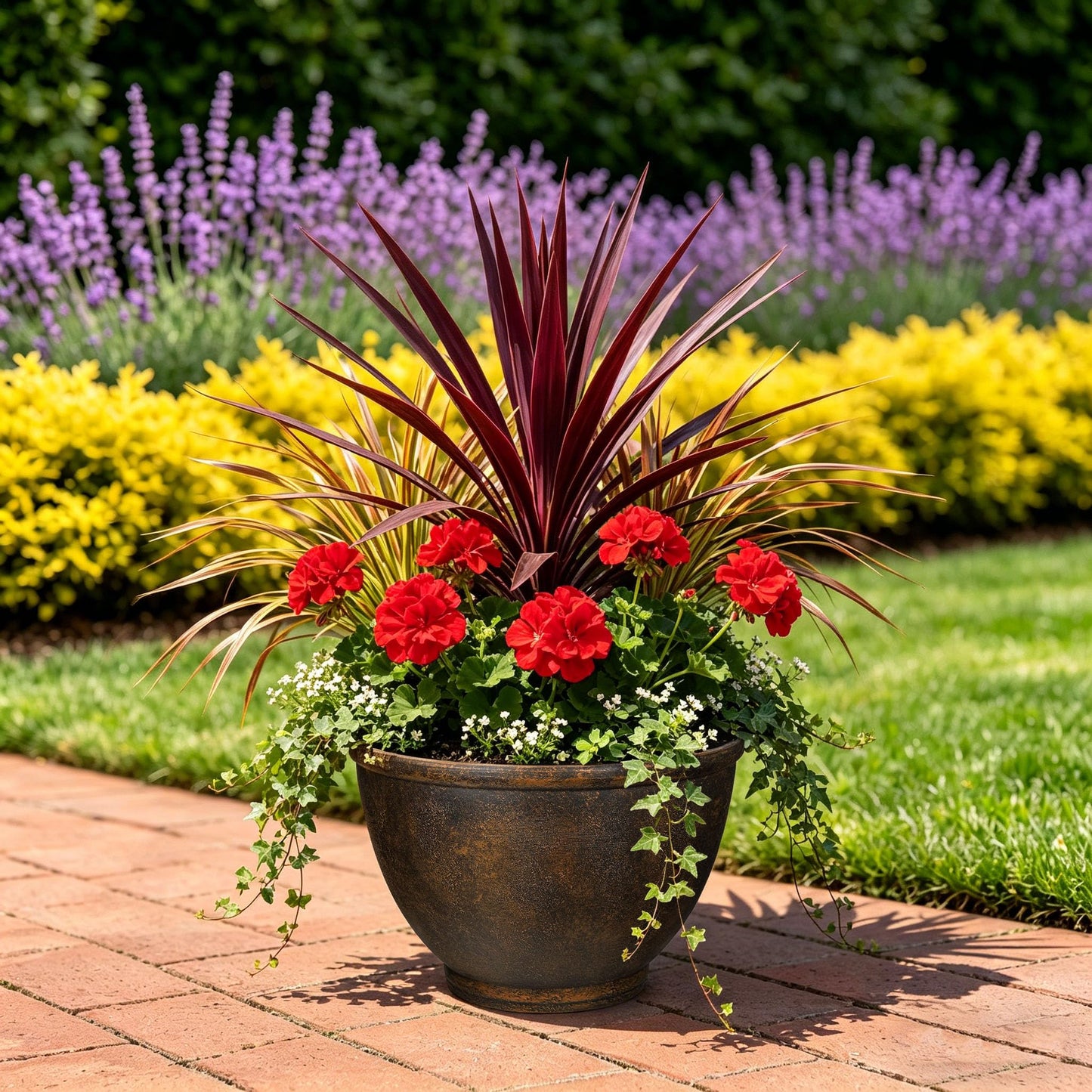 Hollyone Set of 2 Outdoor Planter 11.5 inch Plant Pot Plastic Pots for Plants Planters for Outdoor Indoor Plants with Drainage Hole Round Plant Pot Flower Pots Garden Decorations Brown