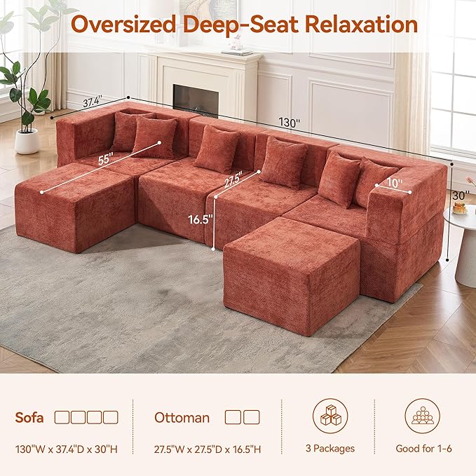 MONVANE Modular Sectional Cloud Couch