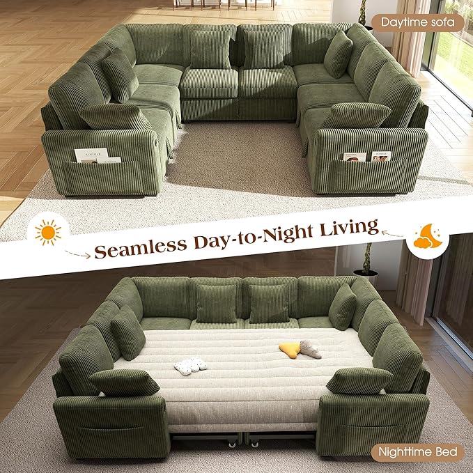 Ihanherry 8-Seater Large Sectional Sofa Bed