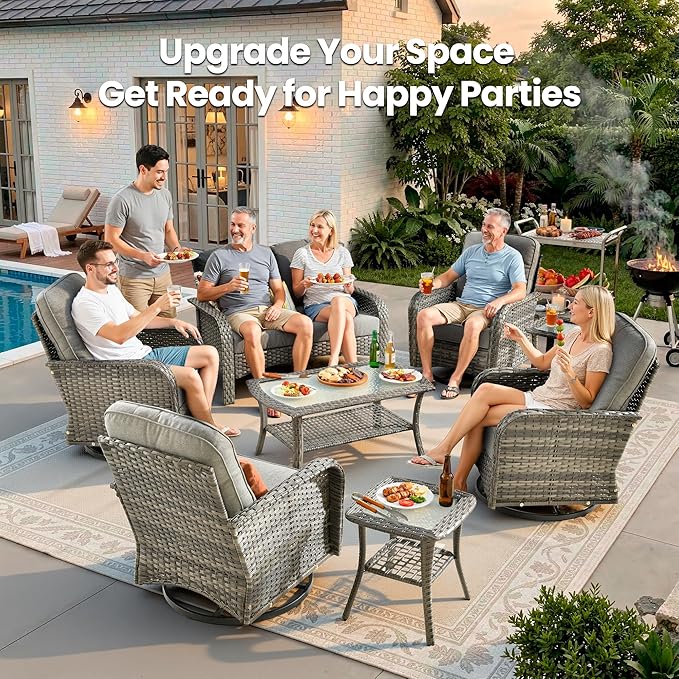 Weaxty 8 Pieces Outdoor Patio Furniture Sets