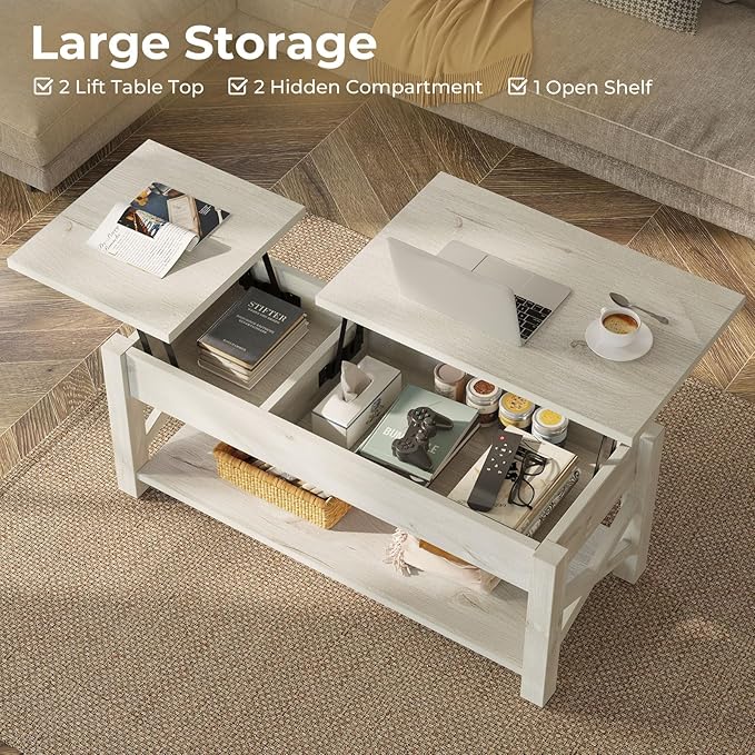 Rolanstar 47.2" Lift Top Coffee Table