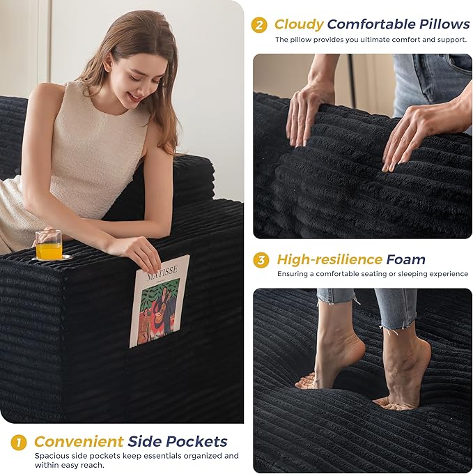 MAXYOYO 104" Modular Sectional Couch