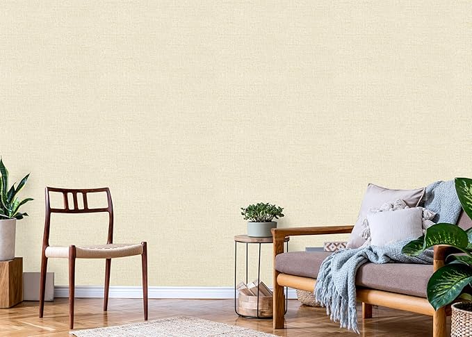 Grasscloth Peel and Stick Wallpaper Beige Contact Paper 15.7inch x 393.7inch
