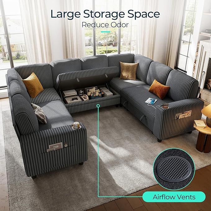 LINSY HOME Sectional Sleeper Sofa