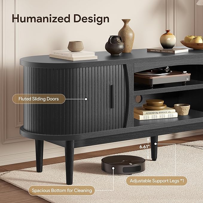 Decofy Mid Century TV Stand for TVs up to 70 Inches, Entertainment Center