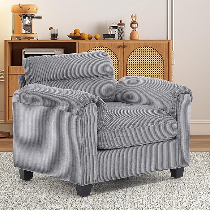 HAOMARKETS Corduroy Sofa Set, Upholstered Armchair