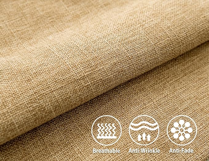 Stellhome Set of 2 Decorative Linen Throw Pillow Covers Square Farmhouse Burlap