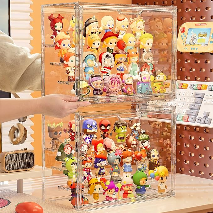 Clear Acrylic Display Case for Collectibles 4 Layer Hobby Figure Display Case