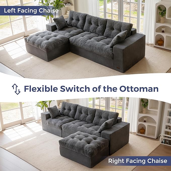 MAXYOYO 104" L Shaped Modular Sectional Sofa