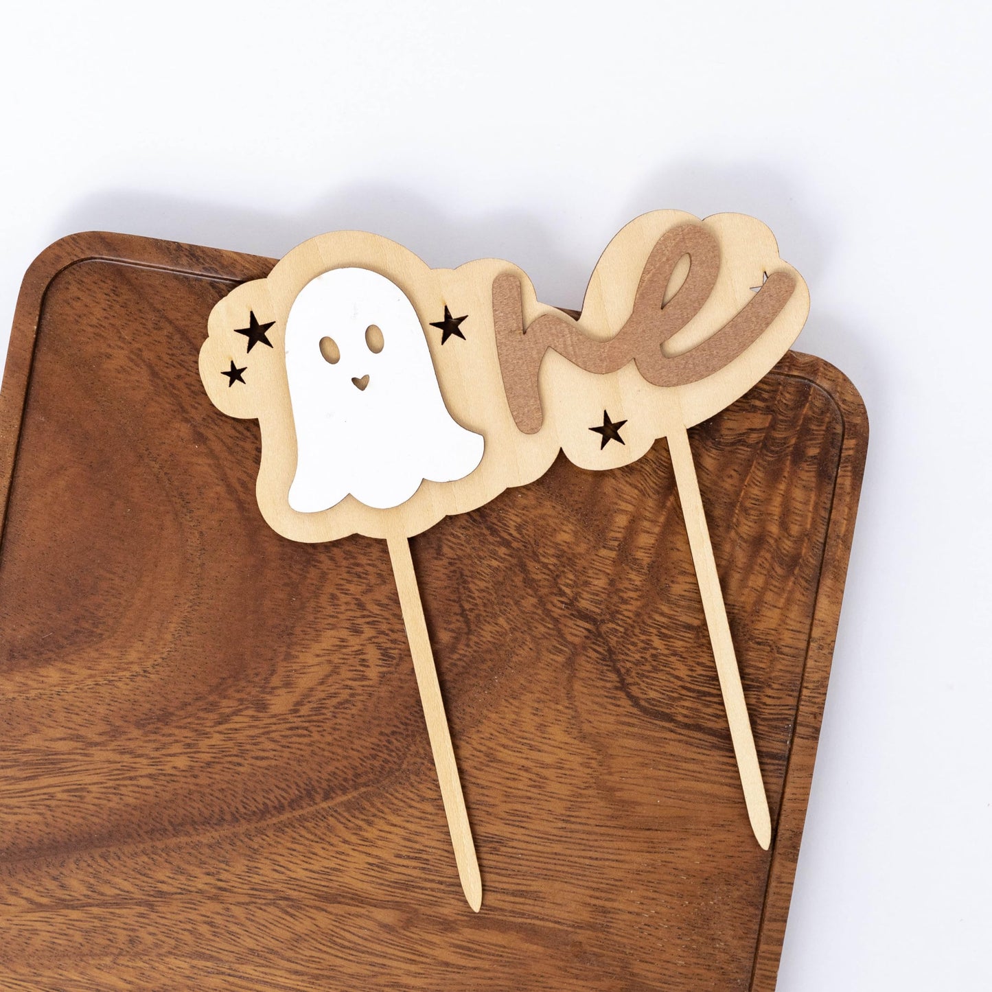 Vgaruint Wooden Spooky One Cake Topper - Halloween 1st Birthday Party Decorations,The Spooky One Birthday Decor, Ghost Cake Smash Photo Props