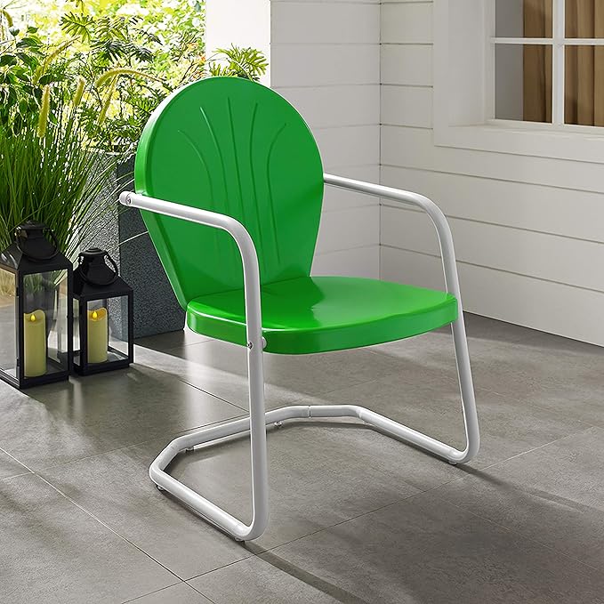 Crosley Furniture Griffith Outdoor Chair, Retro Metal Patio Chairs