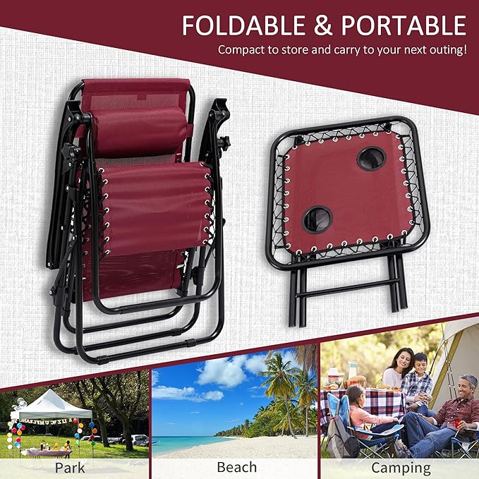 Outsunny Zero Gravity Chair Set