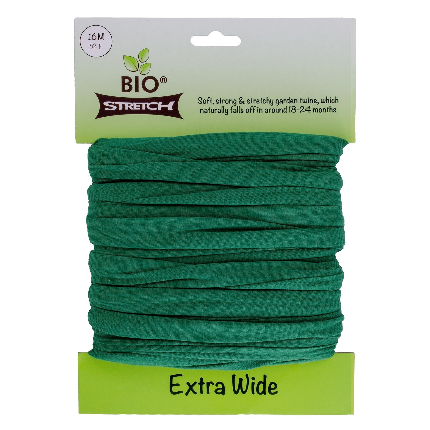 Bio-Stretch Extra Wide Soft Tree Ties - Strong & Stretchy Support for Large Plants & Young Trees - Cut-to-Length Green Garden Tape for Home & Professional Gardening (52 ft / 16M)