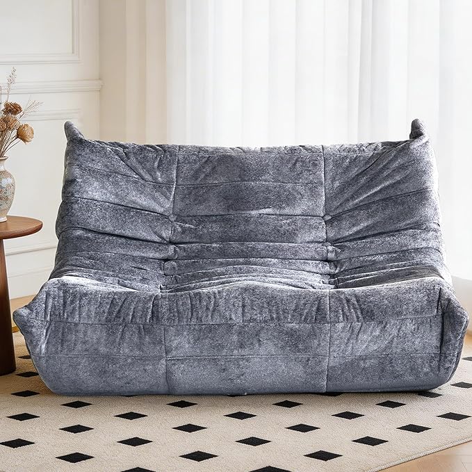 Bean Bag Chair, 2 Seater Lazy Bean Bag Sofa Memory Foam Couch, Giant Bean Bag