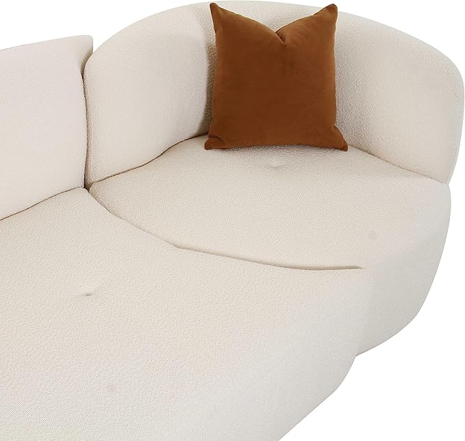 Tov Furniture Fickle Cream Boucle 2-Piece Modular LAF Sofa