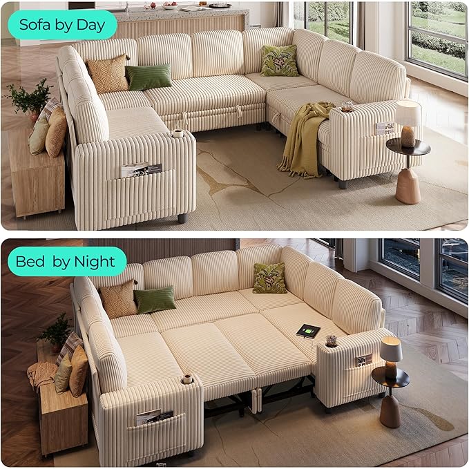 LINSY HOME Sectional Sleeper Sofa