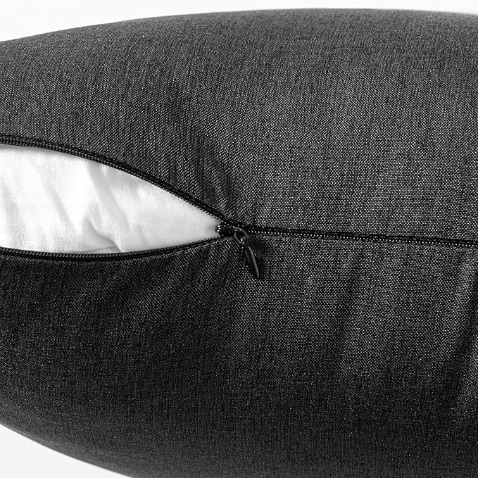 MIULEE Pack of 2 Decorative Outdoor Solid Waterproof Throw Pillow Covers Euro