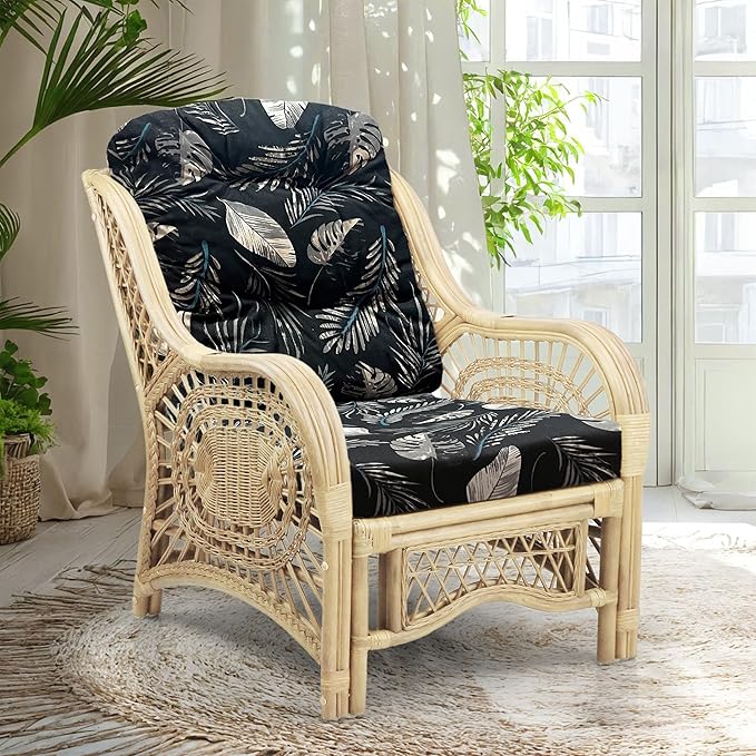 Malibu Lounge Living Accent Armchair Natural Rattan Wicker Handmade Design