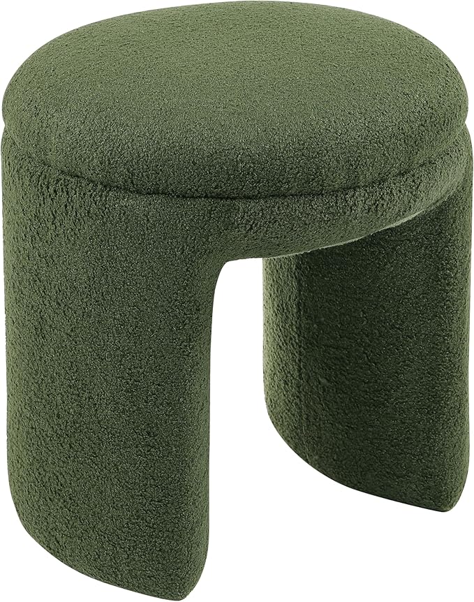 Furniture of America Rami Modern 18-inch Solid Wood Upholstered Ottoman