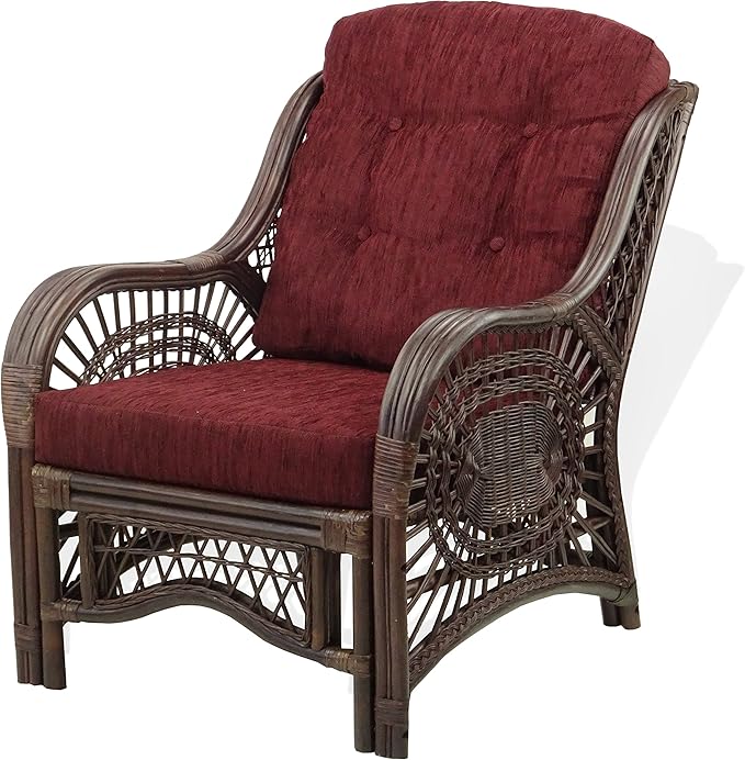 Malibu Lounge Set of 4: 2 Natural Rattan Wicker Chairs, Three-Seater Sofa