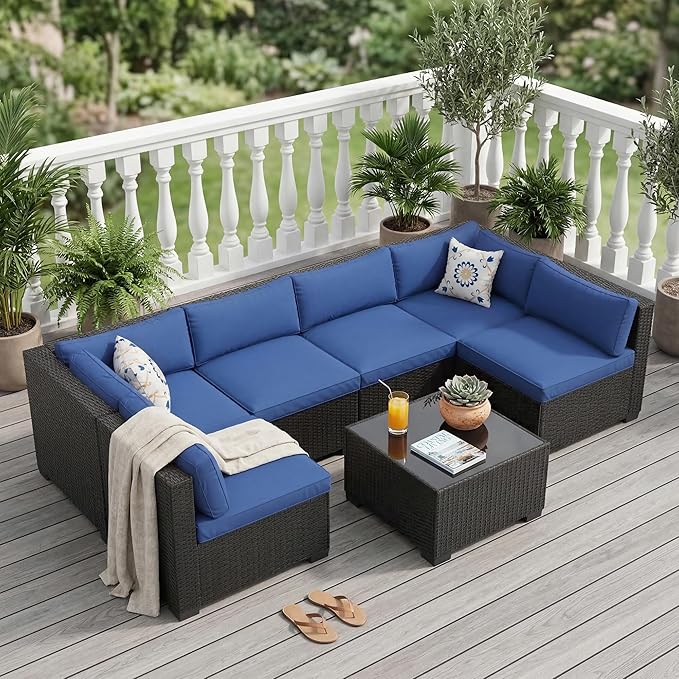 Garvee 7-Piece Outdoor Sectional Furniture Set, Patio Furniture Sets