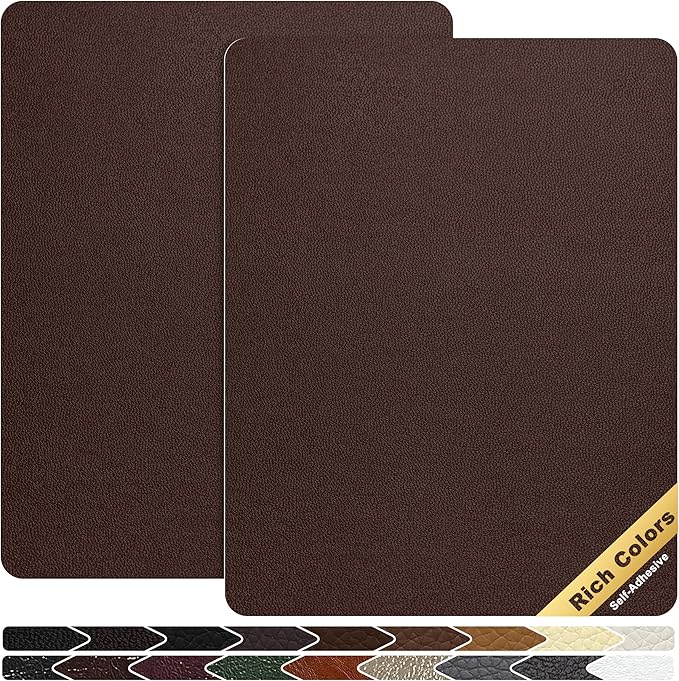 KING MOUNTAIN Leather Repair Patch, 2 Packs 9 x 11 Inches self Adhesive Leather