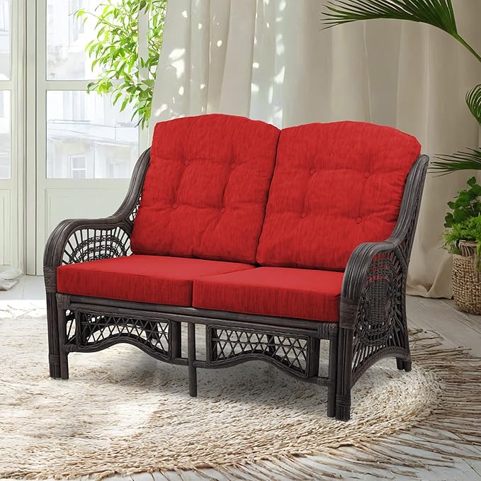 Malibu Lounge Loveseat Sofa Natural Rattan Wicker Handmade Design