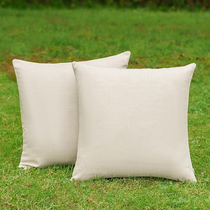 NiNi ALL Pack of 2 Decorative Outdoor Waterproof Pillow Covers Square Garden