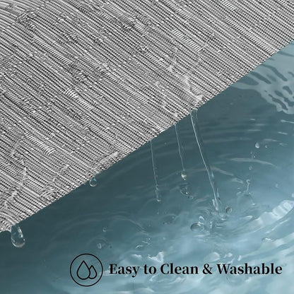 Leetaltree Silver Placemats Set of 4 - Heat Resistant Non-Slip Place mats for Dining Table, Washable Durable PVC Vinyl Woven Table Mats（Silver, 4）
