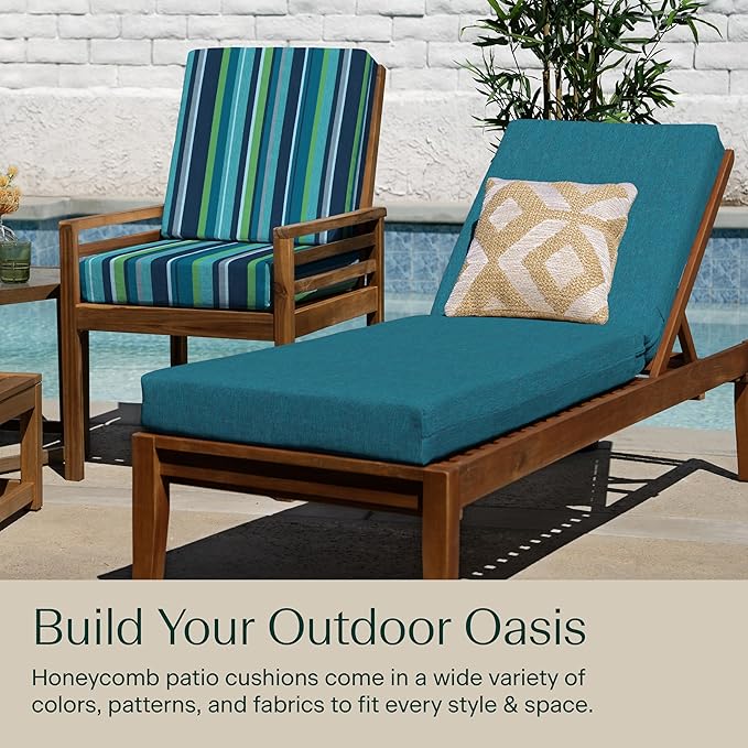 Honeycomb Outdoor Chaise Lounge Cushion