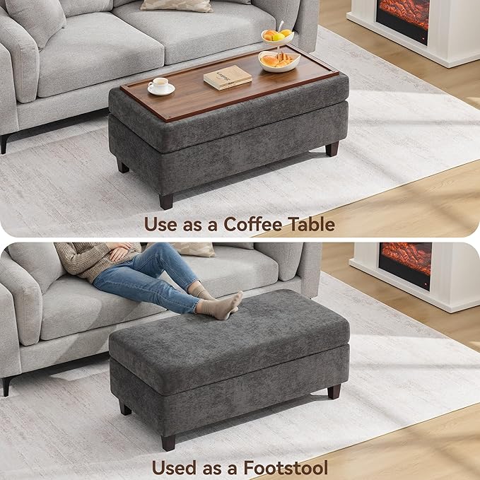 45 Inch Large Storage Ottoman Bench